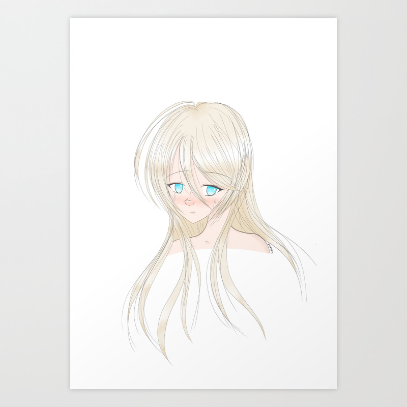Crying Anime Girl Art Print By Hbcreative7 Society6