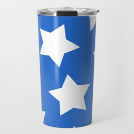 Cheerful Blue Star Print Travel Mug