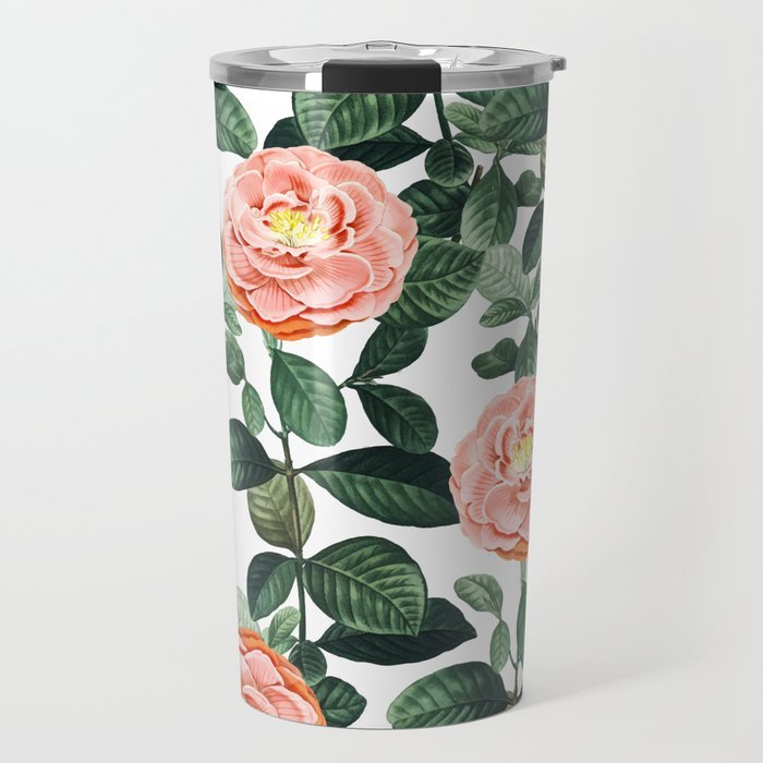 Josephine | Vintage Rose Garden Illustration | Bohemian Botanical Floral House Plants Travel Mug