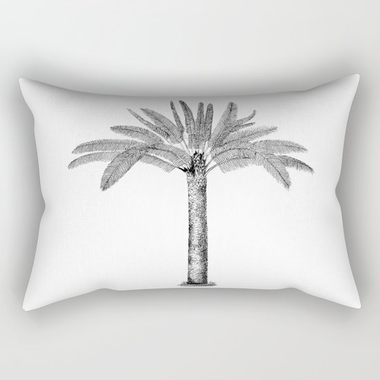 Vintage Palm Tree black and white Rectangular Pillow
