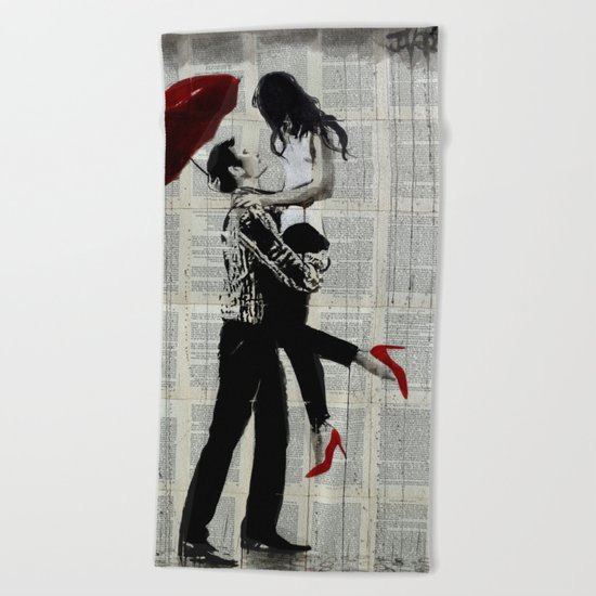 LOVE RAIN Beach Towel