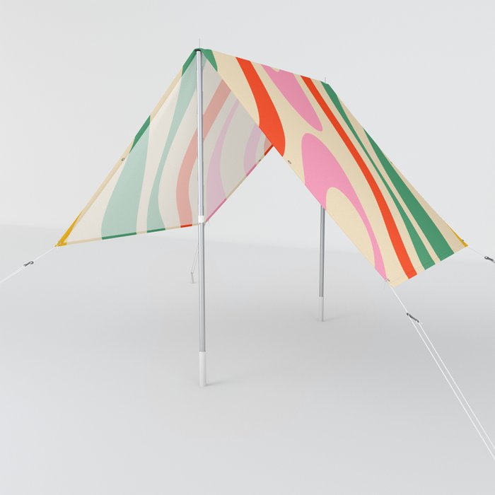 Wavy Loops Abstract Pattern in Rainbow Colors  Sun Shade