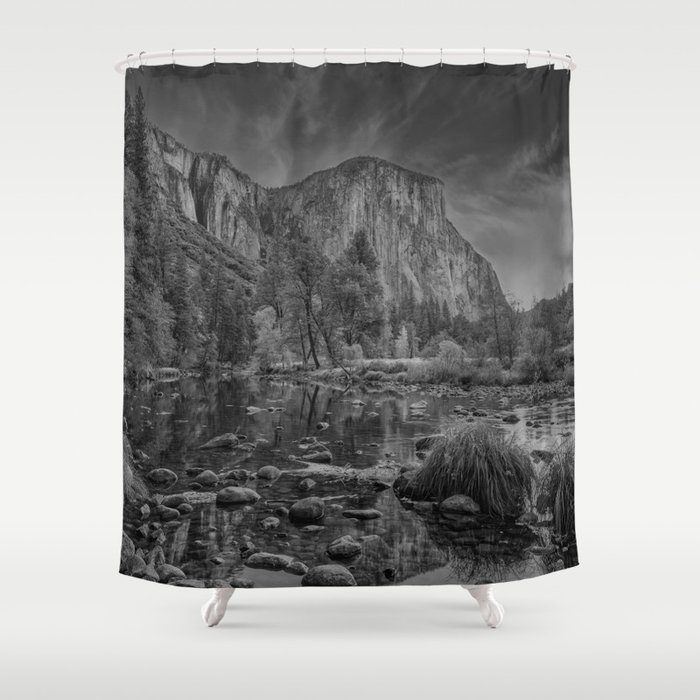 Valley View B & W 6656 - Yosemite National Park, CA Shower Curtain