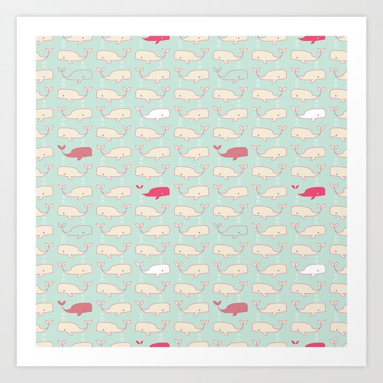 Baby Beluga Art Print