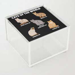 Cats Of The World Different Breeds Of Cats Acrylic Box