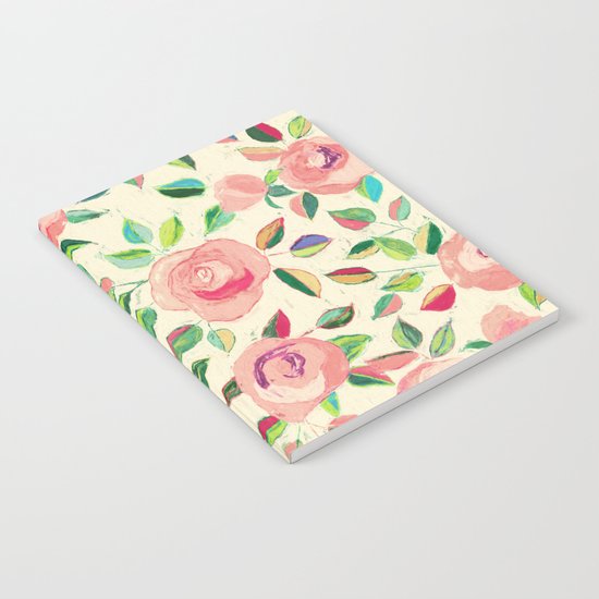 Pastel Roses in Blush Pink and Cream Notebook