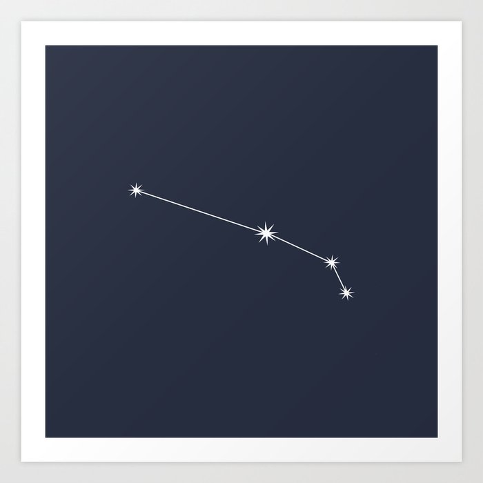 ARIES Dark Navy Blue – Zodiac Astrology Star Constellation Art Print