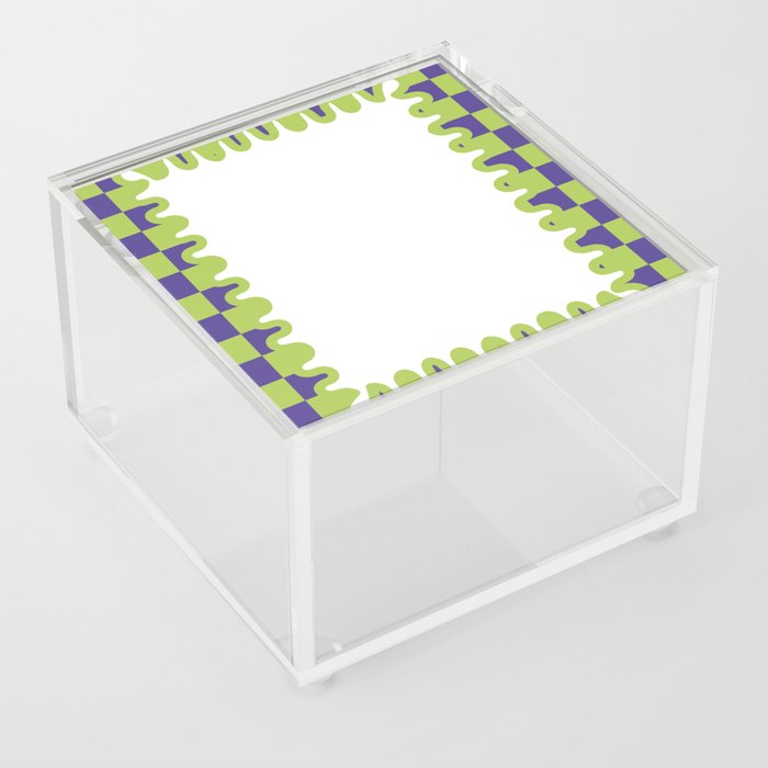 90s Checkerboard - Purple Green Acrylic Box