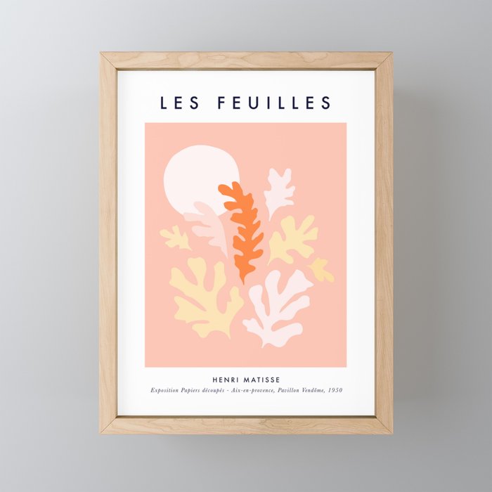 Matisse Cut-out Poster 3. Pastel Leaves Framed Mini Art Print