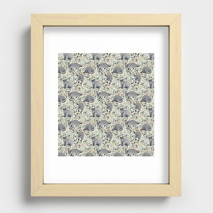 Badger pattern Recessed Framed Print
