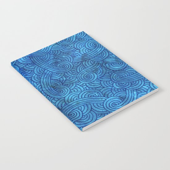 Turquoise blue swirls doodles Notebook