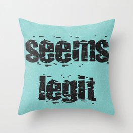 Seems Legit - Blue Solid Throw Pillow