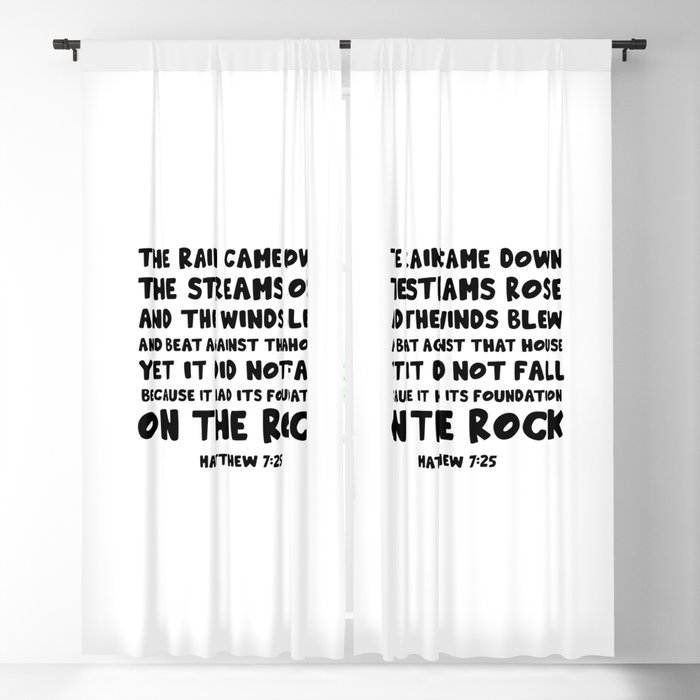 Matthew 7:25 - And the rain fell and the floods came Blackout Curtain