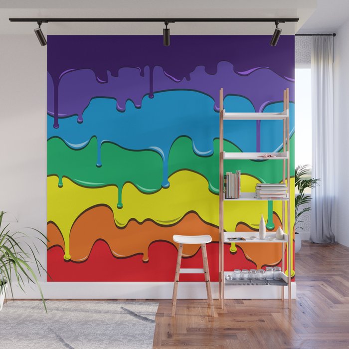 Rainbow Drip Wall Mural