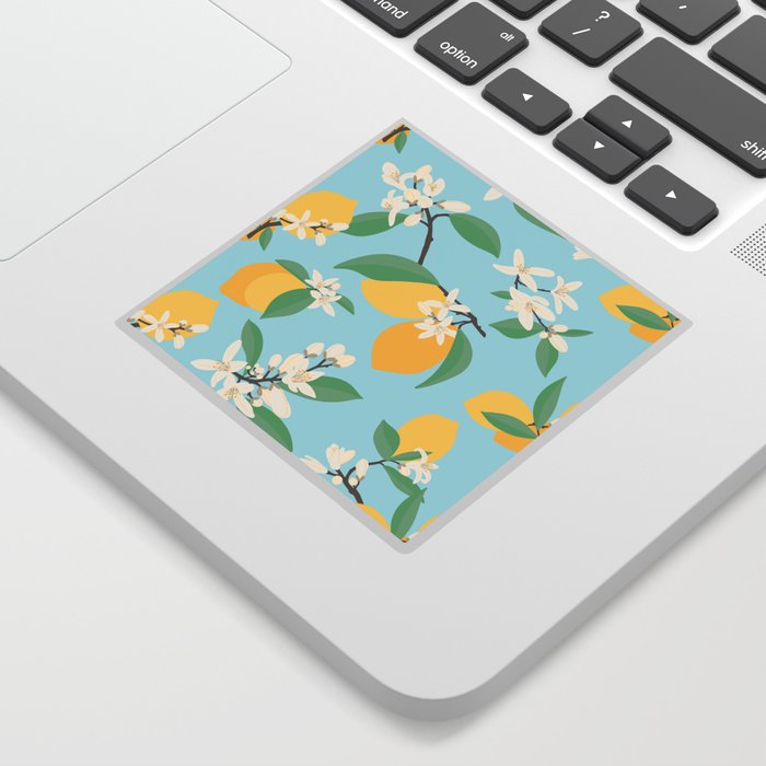 Lemon patter light blue Sticker