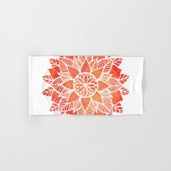 Orange Mandala Hand & Bath Towel