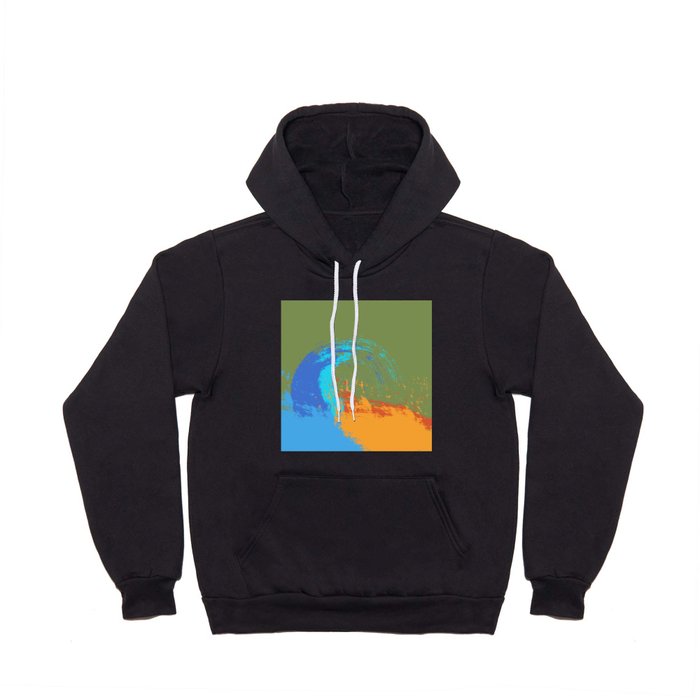 Kiki - Abstract Colorful Wave Art Design Pattern Blue Orange and Green Hoody