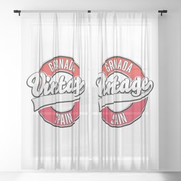 Granada spain retro style logo Sheer Curtain