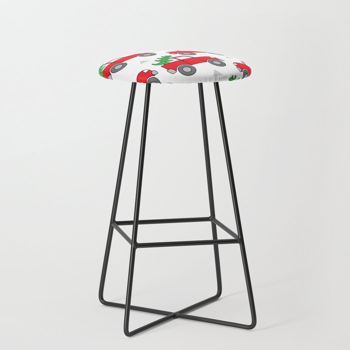 red trucks and christmas trees Bar Stool