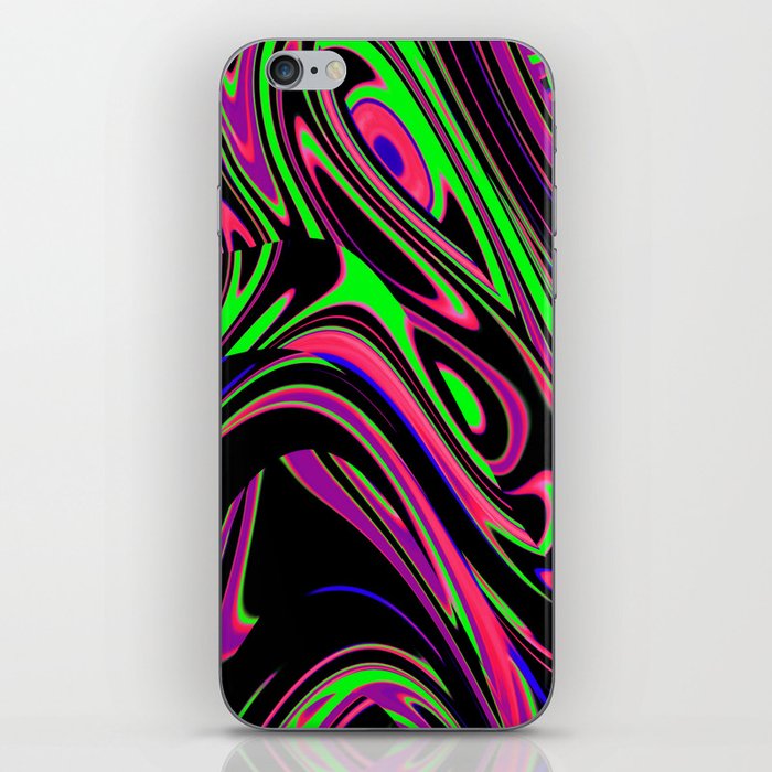 Pink and Green Blackout Drip iPhone Skin