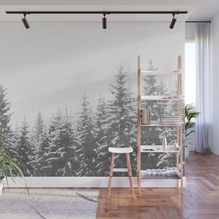 Snow Covered Winter Forest Wall Mural