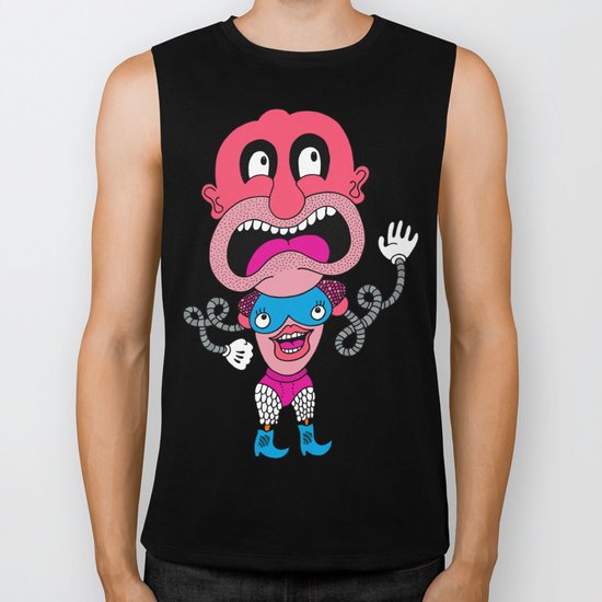 Red Face Weirdo Biker Tank