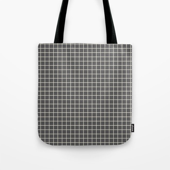 Grid Lines Grey Geometric Tote Bag