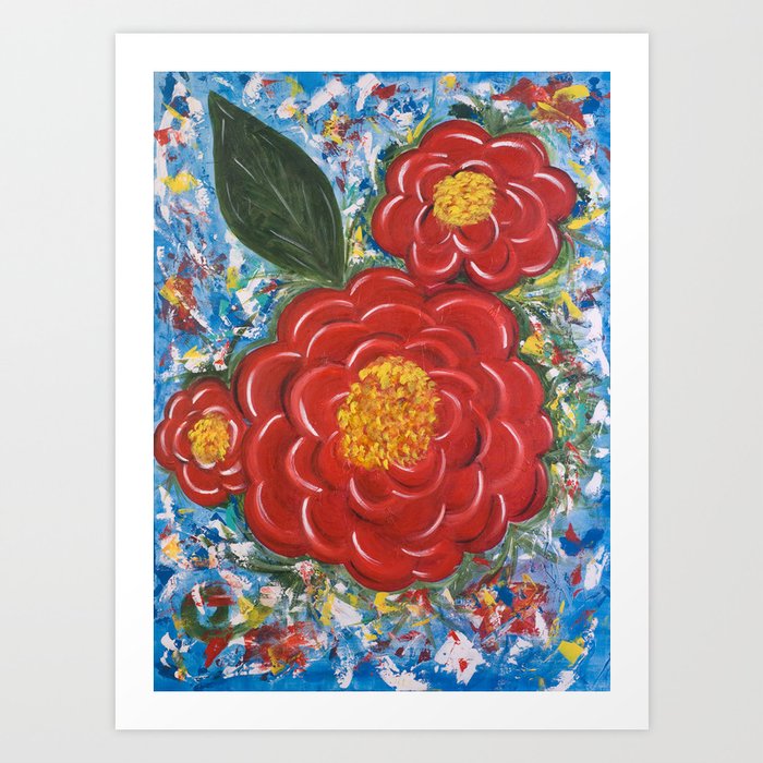 Flores Rojas Art Print | Abstract, Painting