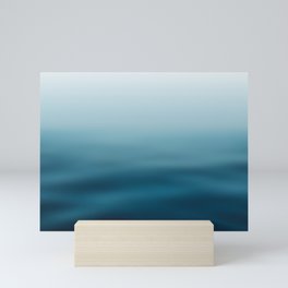  blue white gradient - water color, abstract ocean blur Mini Art Print