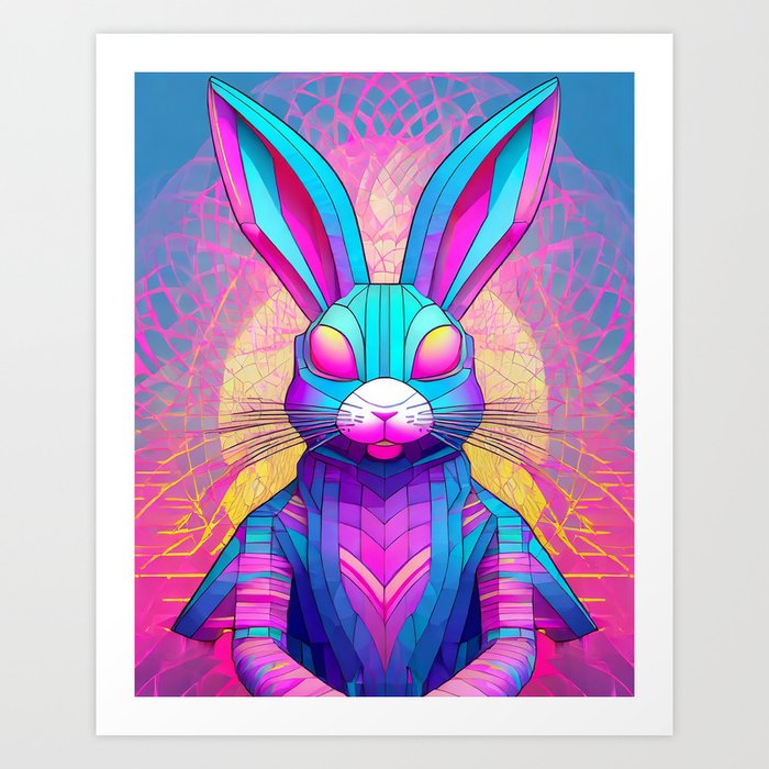Psychedelic Rabbit Art Print