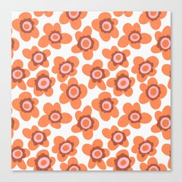 Groovy Flowers - orange  Canvas Print