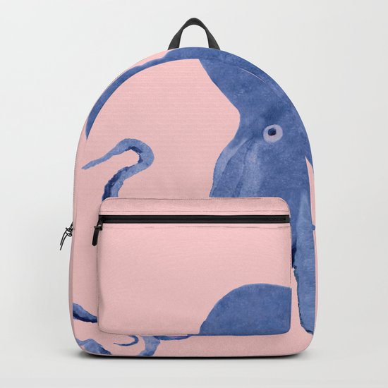 Blue Octopus and Butterfly Backpack