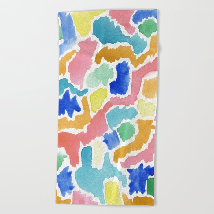 Color Party Multicolor Abstract Beach Towel By Stripes