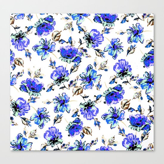 Watercolor Floral Pattern Canvas Print