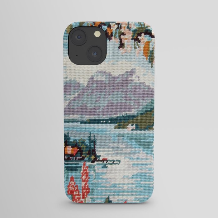 Cross stitch Blossom iPhone Case by Happy Red Fish Art