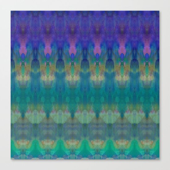Tribal Diamonds Watercolour Blue Canvas Print