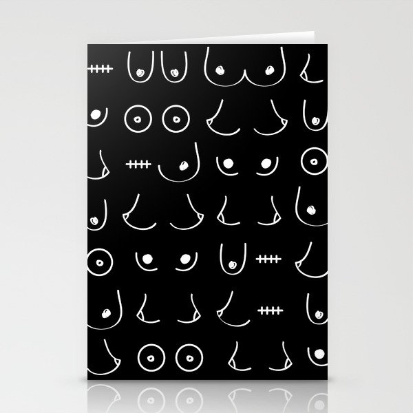 Free the nipple in black Stationery Cards