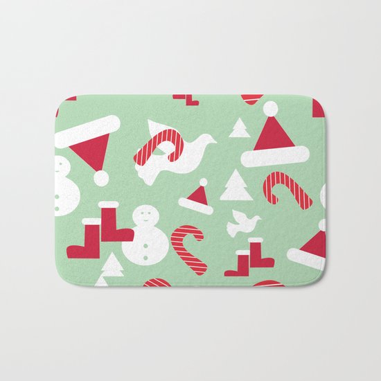 Funky Christmas Snow Bath Mat