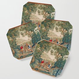 Verdure 18th Century French Tapestry Print Coaster
