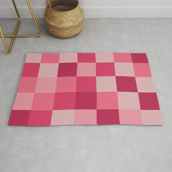 Pink squares Rug