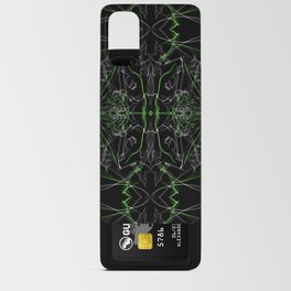 Liquid Light Series 8 ~ Green & Grey Abstract Fractal Pattern Android Card Case