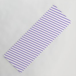[ Thumbnail: White and Purple Colored Lines Pattern Yoga Mat ]