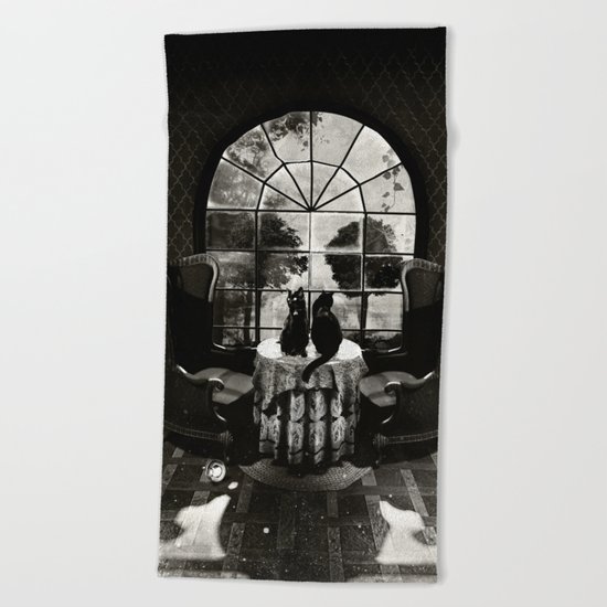 Room Skull B&W Beach Towel