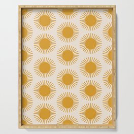 Golden Sun Pattern Serving Tray