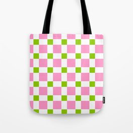 square and tartan 76- green and pink Tote Bag