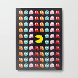 Pac-Man Retro Game Art Metal Print | Illustration, Abstract, Oldgame, Modern, Giftforgamer, Japenesegame, Pattern, Japanese, Cool, Retro 