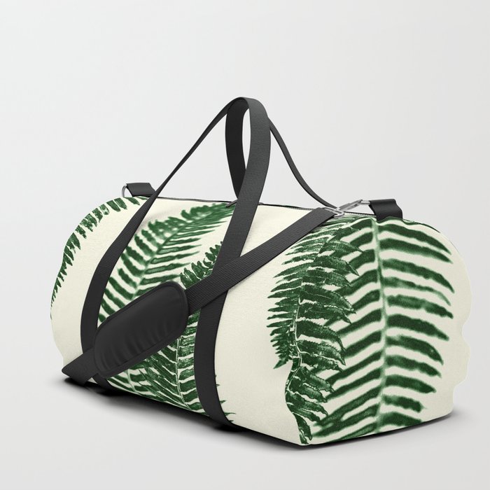 Green Vintage Forest Ferns Duffle Bag