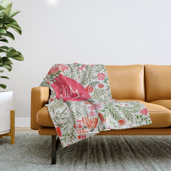 Stay Curious – Pink & Green Throw Blanket