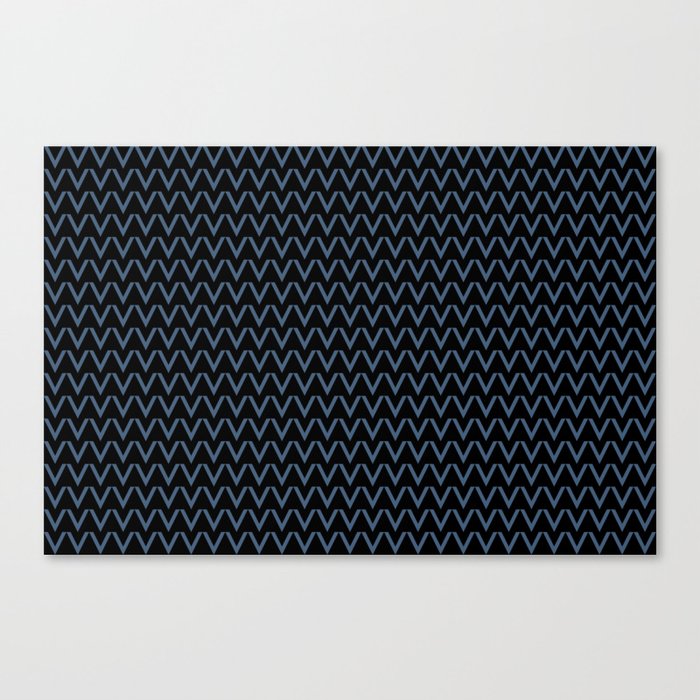 Black and Blue Horizontal Chevron Pattern - Diamond Vogel 2022 Popular Colour Happy Tune 0648 Canvas Print