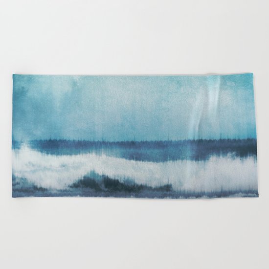 Wave Glitch 1 Beach Towel